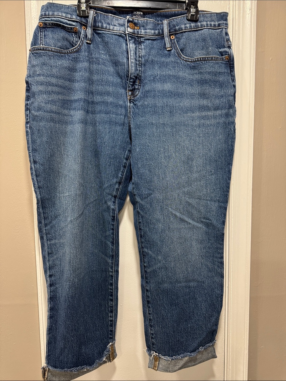 J. Crew Medium Blue Cropped Slim Boyfriend Jeans